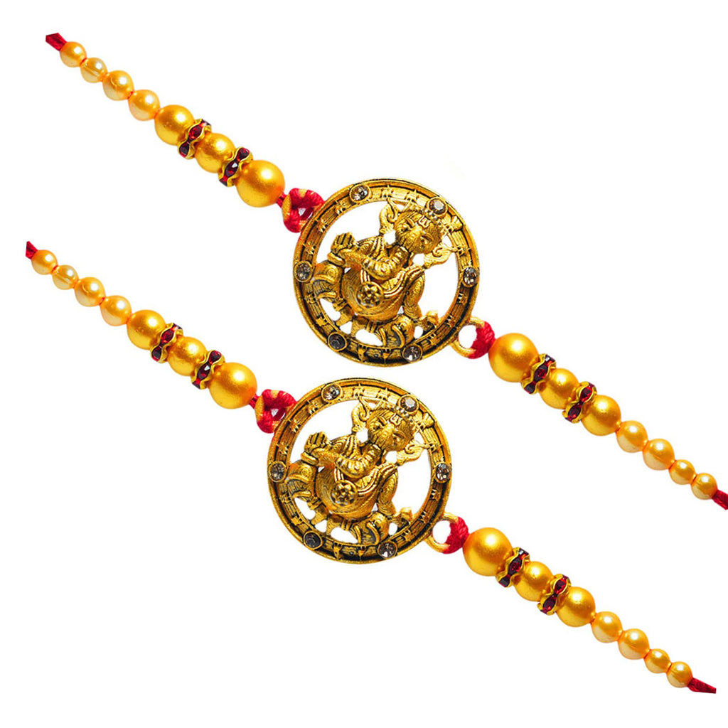 2 Rakhi - Ganesha Rakhi Set