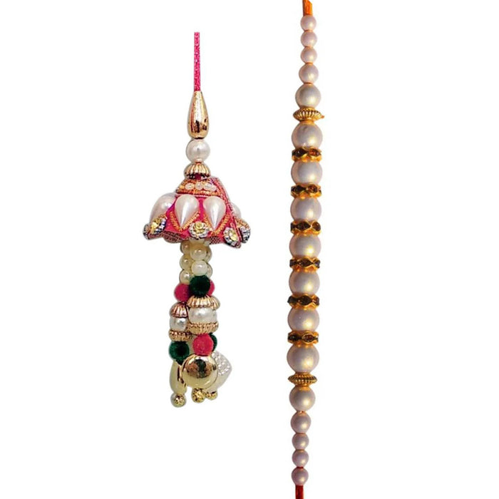 2 Rakhi - Beautiful Bhaiya Bhabhi Rakhi Set