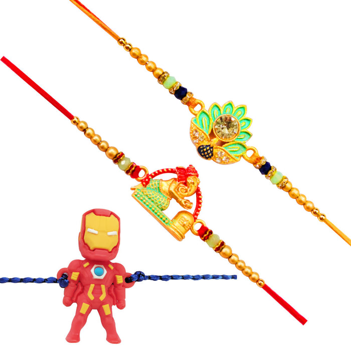 3 Rakhi - Designer Rakhi With Kids Rakhi