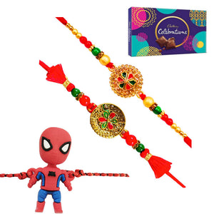 3 Rakhi - Fancy Rakhi And Kids Rakhi With Chocolates