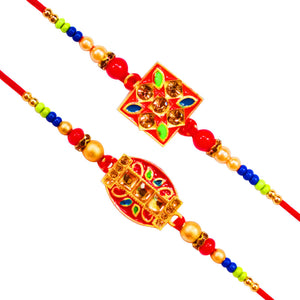 2 Rakhi - Beautiful Handicraft Rakhi set