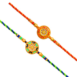 2 Rakhi - Colorful Rakhi Set