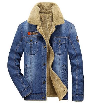 Spring Plaid Men's Denim Jacket Fashion Slim Fit PU Patchwork