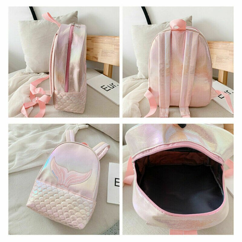 Mini Travel Bags Silver Laser Backpack Women Girls Shoulder Bag PU Leather  Holographic Backpack School Bags for Teenage Girls