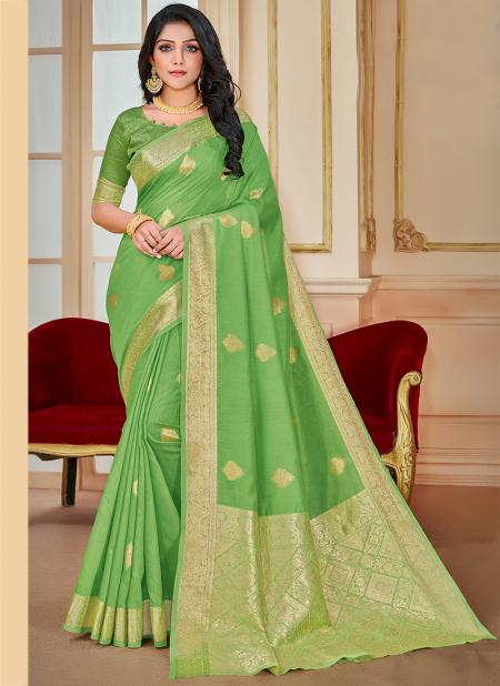 Green Cotton Silk Traditional Wear Weaving Saree