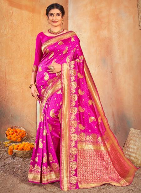 Rani Banarasi Silk Traditional Wear Weaving Saree