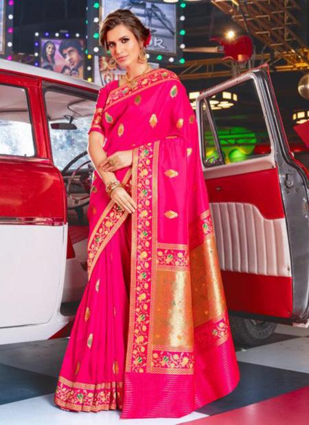 Rani Jacquard Silk Wedding Wear Weaving Saree